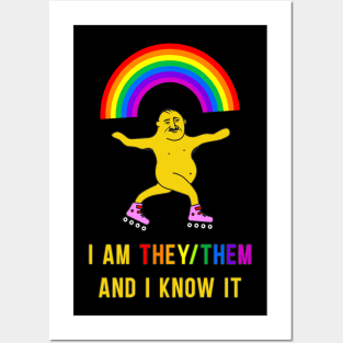 Gender neutral pronouns They Them (They/Them) for genderfluid non-binary people Posters and Art